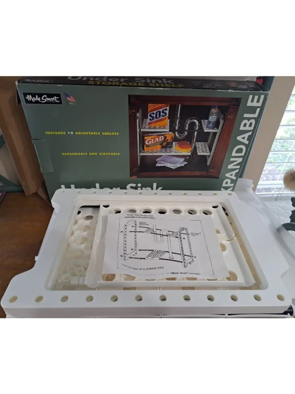 Made Smart Under Sink Storage Shelf Expandable Open Box